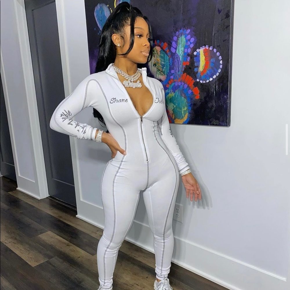 White Shane Justine ‘Unfuckwithable’ Jumpsuit